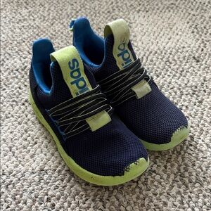 Adidas Kids Navy and Lime Sneakers